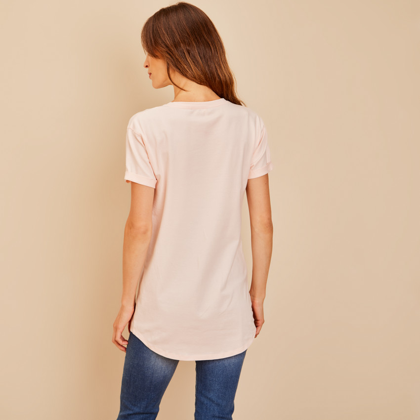 T-shirt print Octobre Rose pour femme