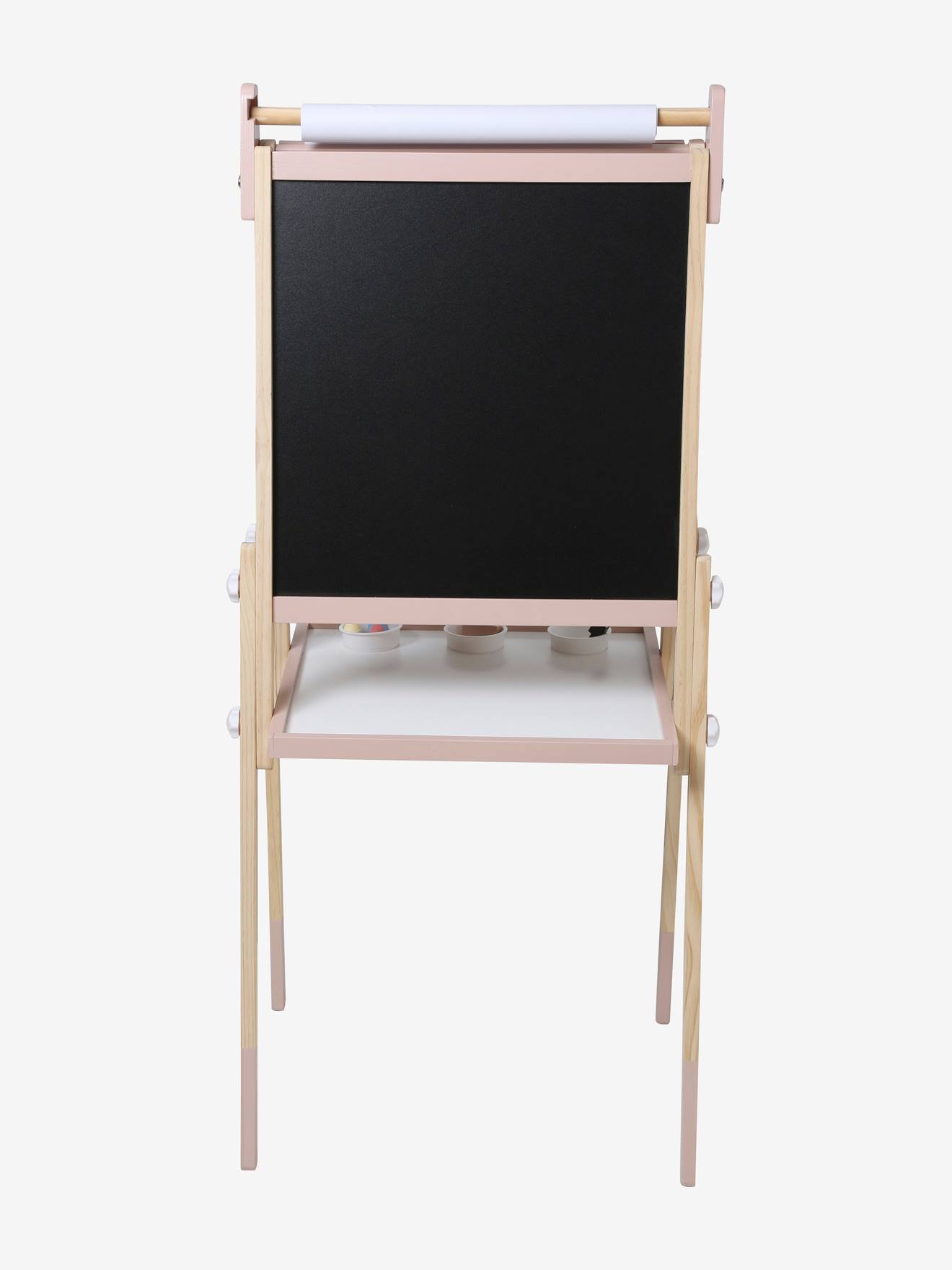 Quadro branco/quadro magnético 3 em 1, dobrável e com altura ajustável, feito de madeira com certificação FSC®, multicolorido.