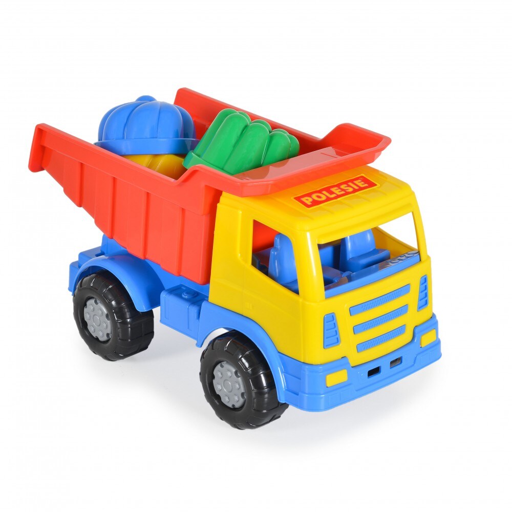 Polesie 7-teiliges Spielzeug-Set 93226 LKW Förmchen Schaufel Rechen ab 12 Monate bunt