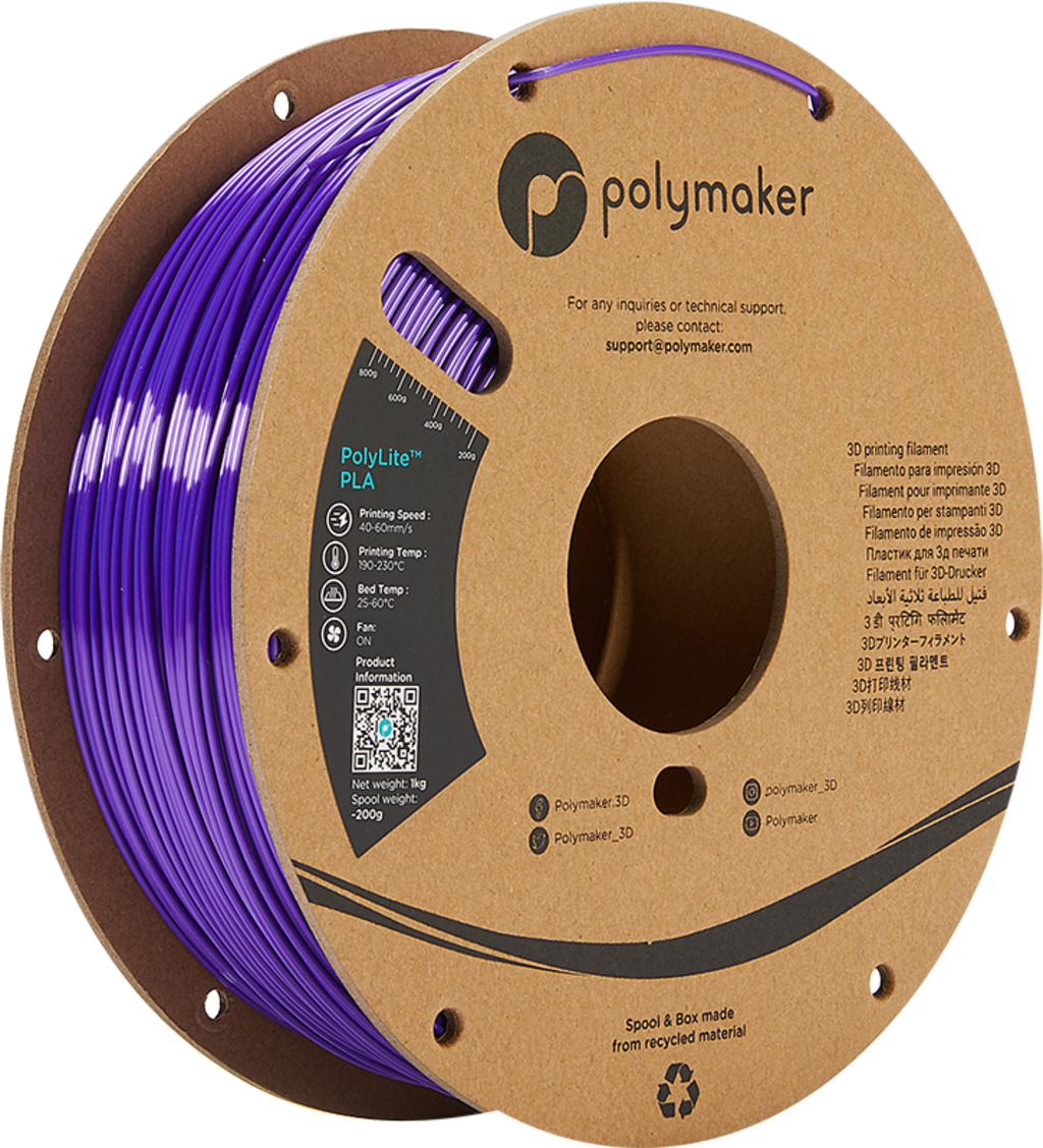 Polymaker  PolyLite Silk PLA Purple, 1,75 mm / 1000 g    Glänzendes Seidenfilament