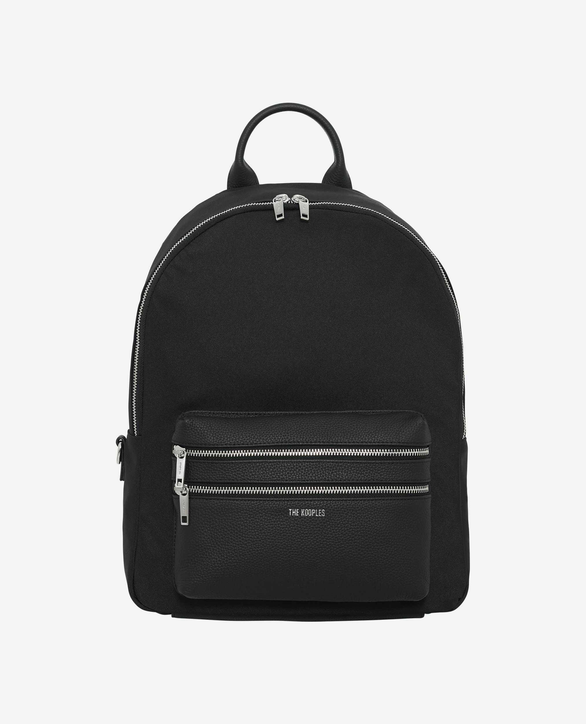 Sac à dos en canvas et cuir grainé noir