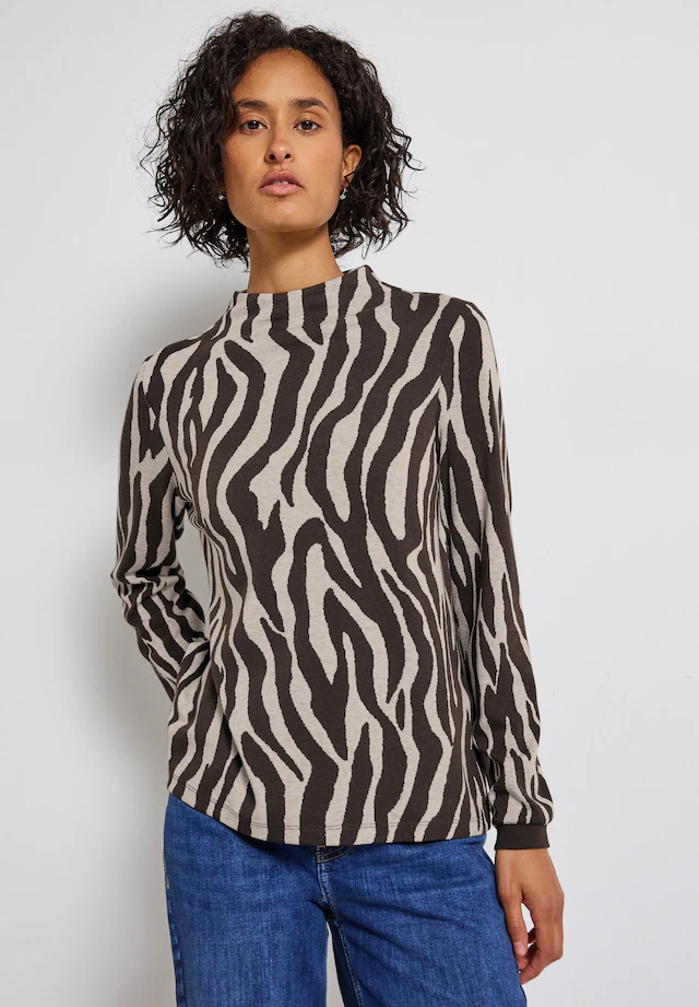 STREET ONE Rundhalspullover , mit Zebra Print, Animal Print