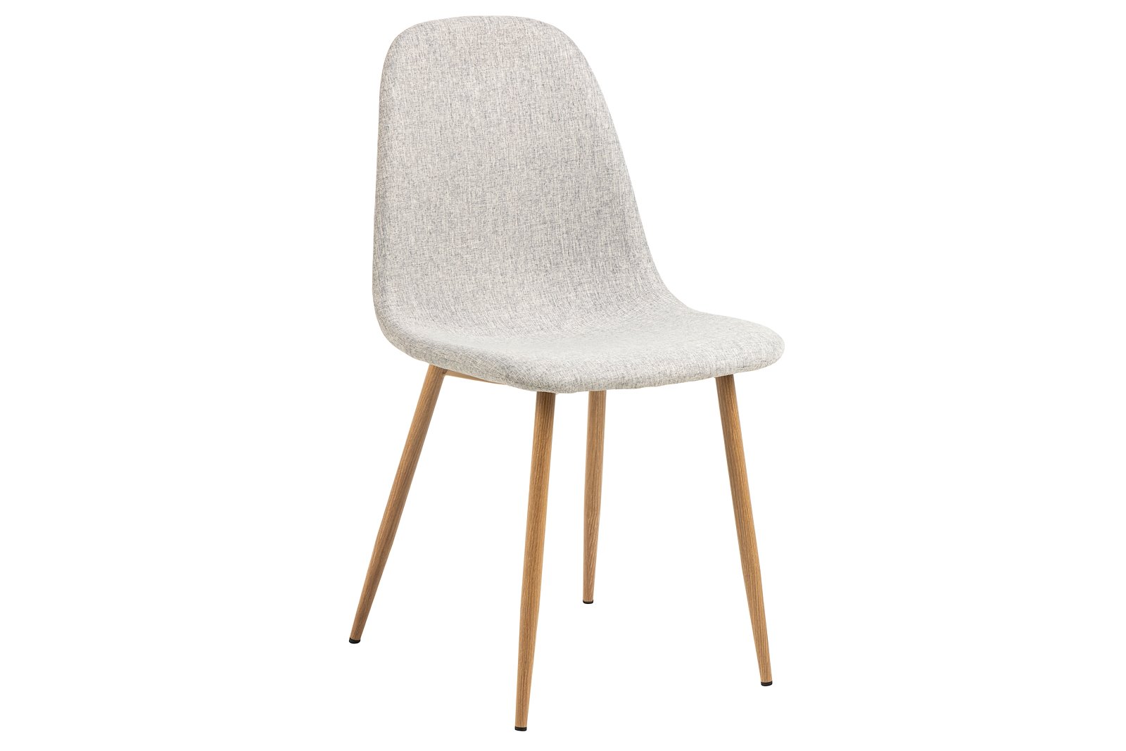 Celia spisestol Tekstil Nesia 5 Light Grey og ben i eik foliert stål