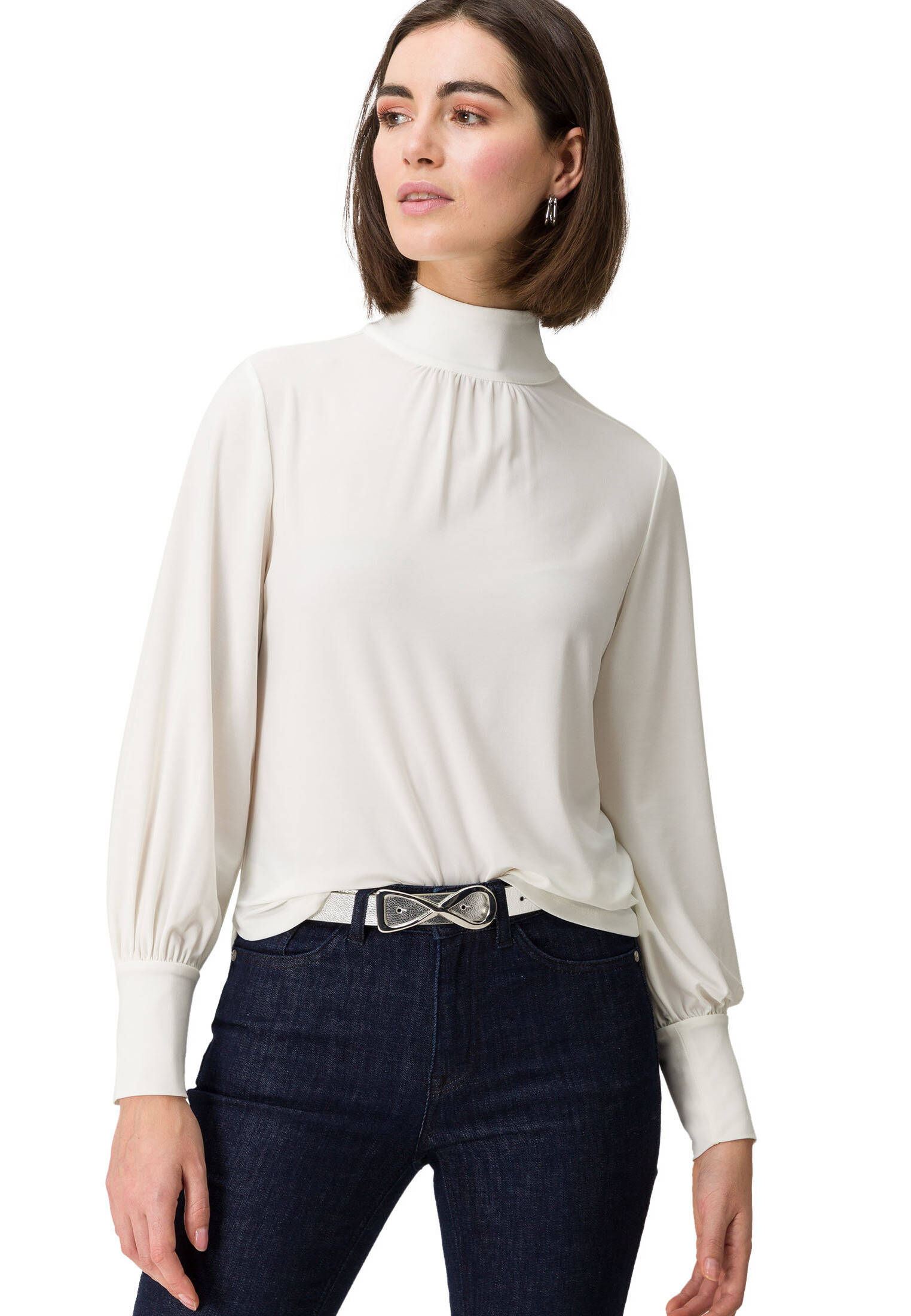zero| Damen Shirt mit Stehkragen