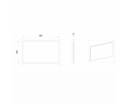 Wandpaneel boven wastafel Devo Lotos BxHxD 66x40x1,7 cm perfect touch zwart mat