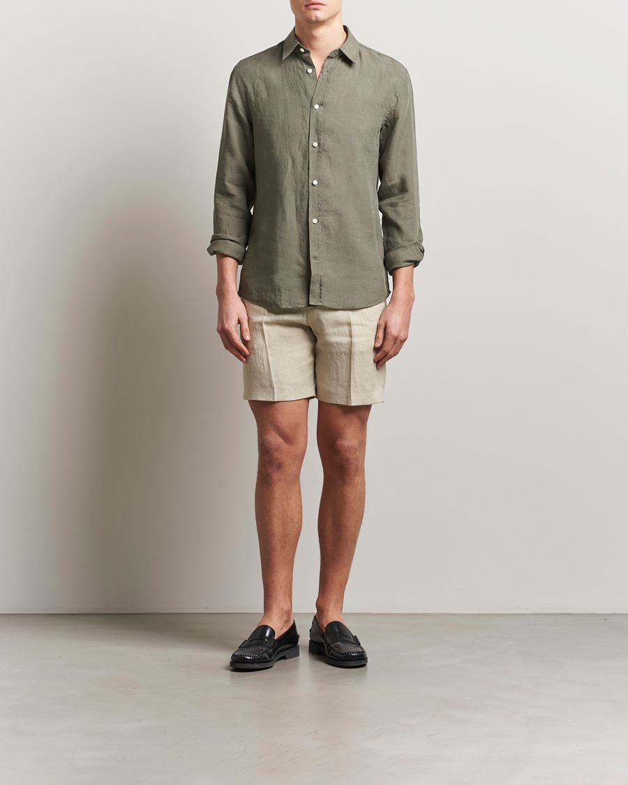 Tiger of Sweden Thiago Linen Shorts Cream Sand