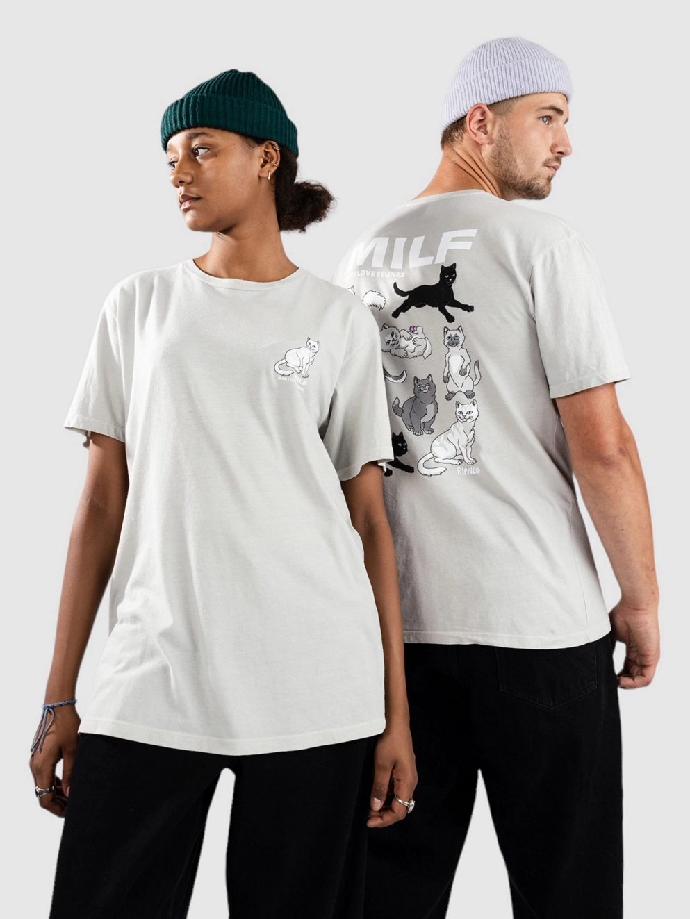 RIPNDIP Man I Love Felines T-Shirt grey