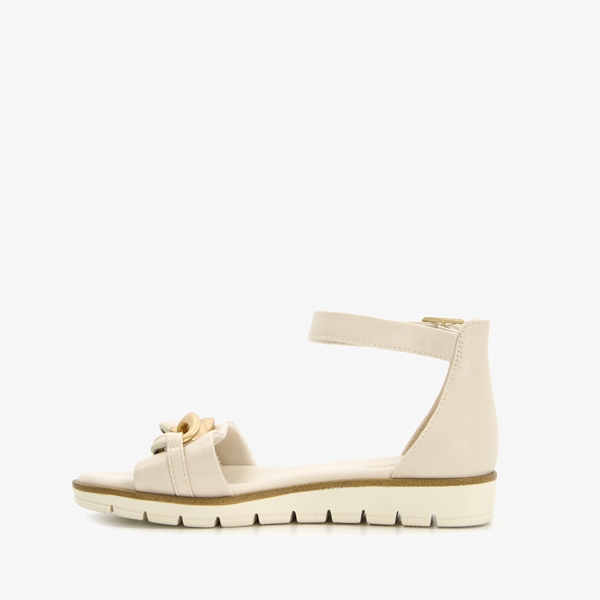 Nova dames sandalen wit met gouden detail