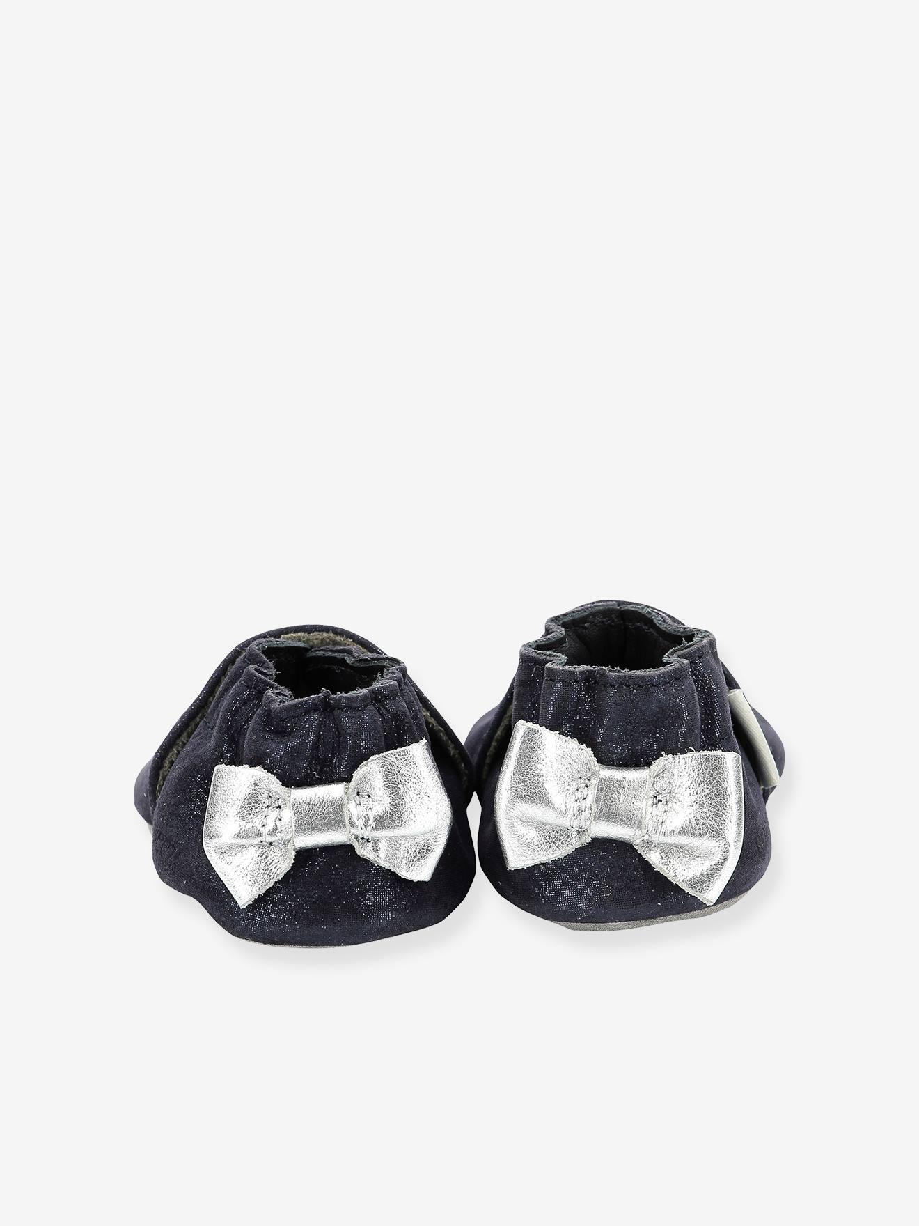 Chinelo de couro leve ROBEEZ© Mini Love, azul marinho para bebês