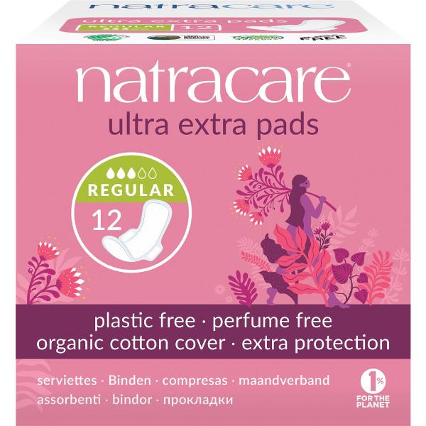 NATRACARE Damenbinden mit Flügel<br>12 Stück, ultra extra normal