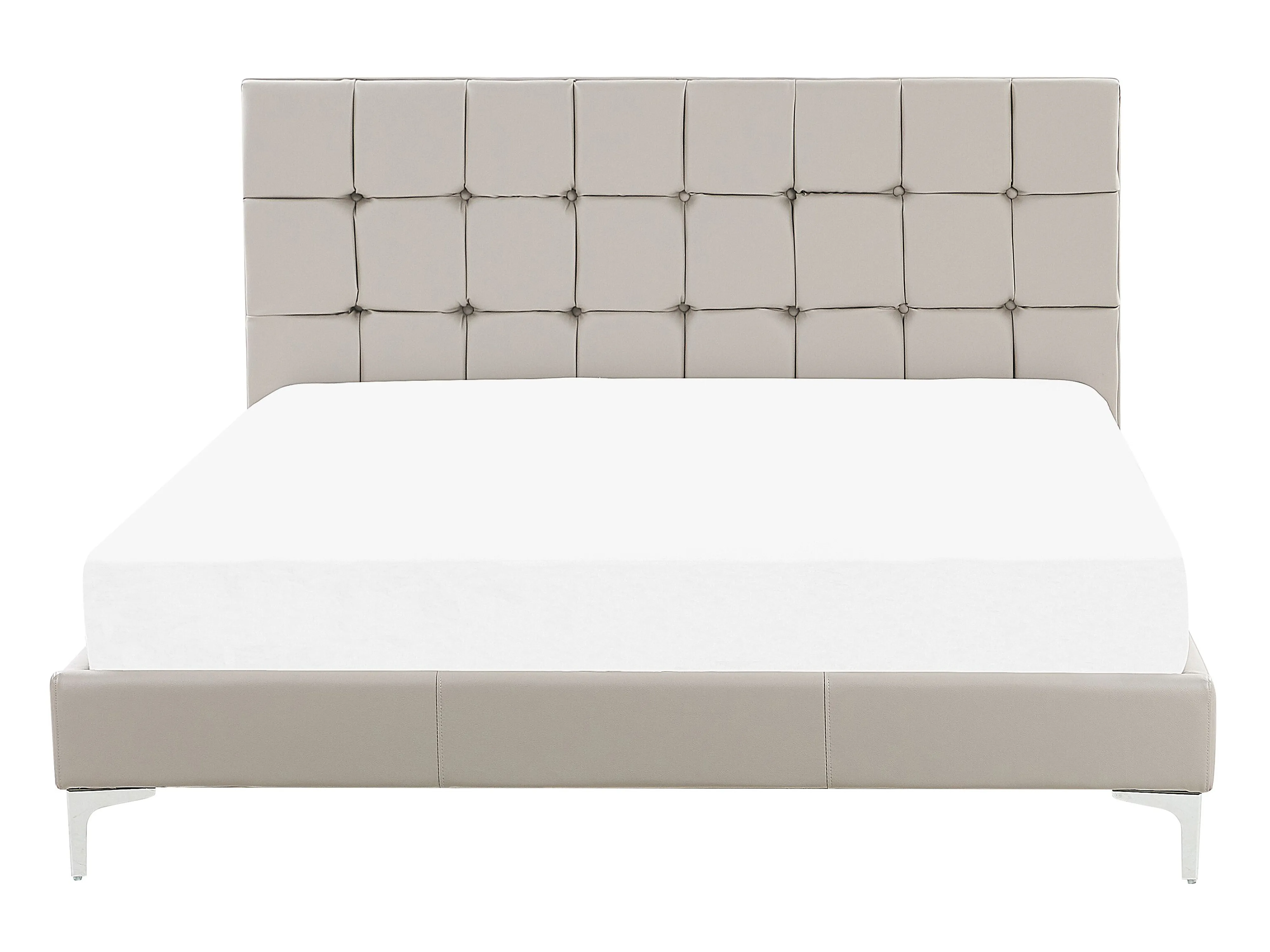 Bed Kunstleer AMBERT 140 x 200 cm Taupe