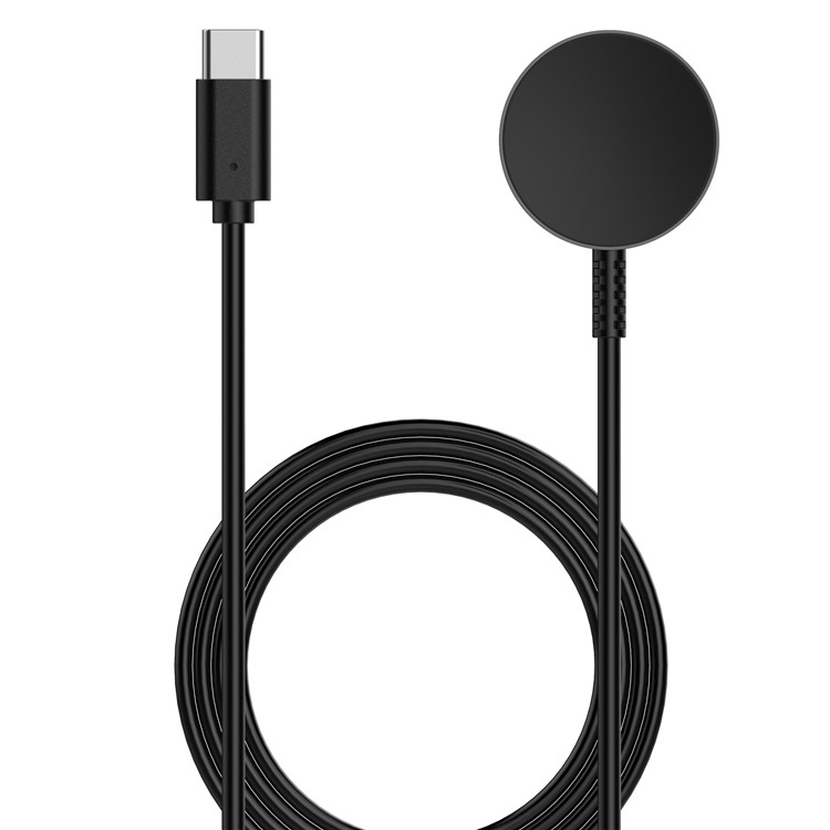 (1m) USB C auf Samsung Galaxy Watch 6 / 6 Classic / 5 / 5 Pro / 4 / 4 Classic / Active 2 / 1 Magnetisches Ladekabel - Schwarz