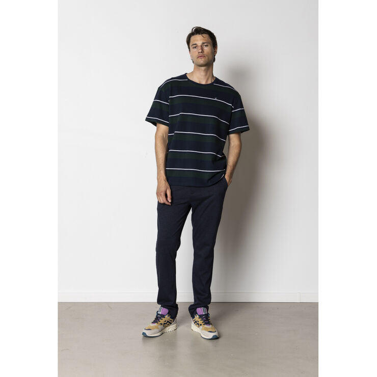 Clean Cut Copenhagen Sigurd T-Shirt Navy/deep green stripe