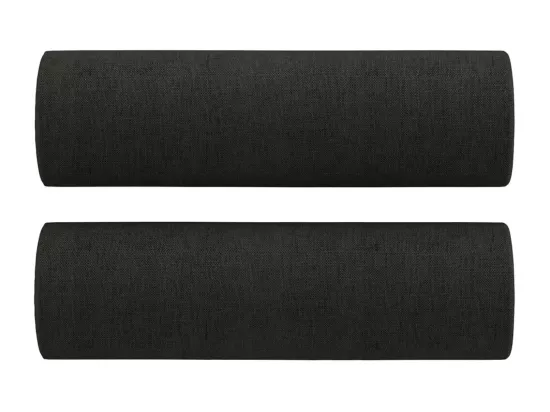 Ensemble de canapés 3 pcs avec coussins noir tissu