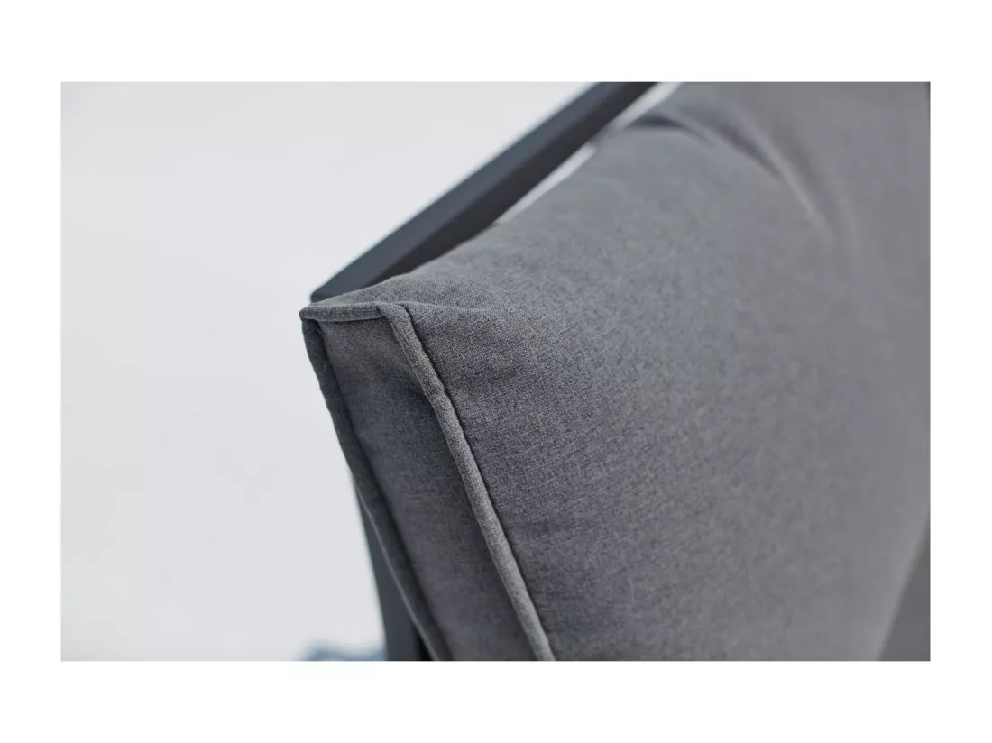 Salon de jardin 5 places en aluminium gris/gris FIRA