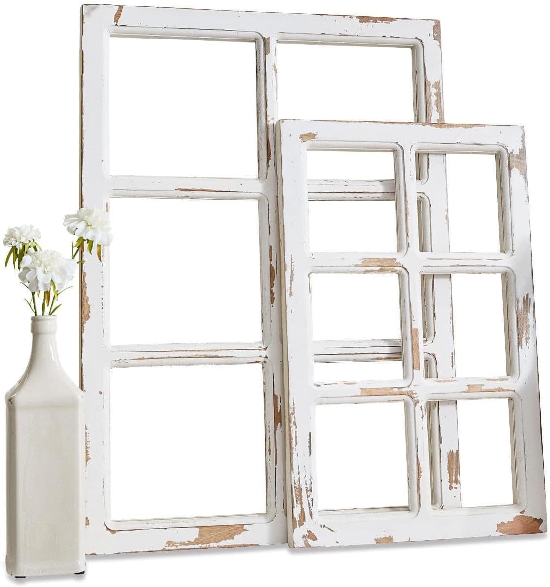 Loberon Deko-Fenster 2et Set Mael Coluim, Zwei Größen, dekorativ & vielseitig, Dekoration, Wohn-Accessoires, Mangoholz, antikweiß