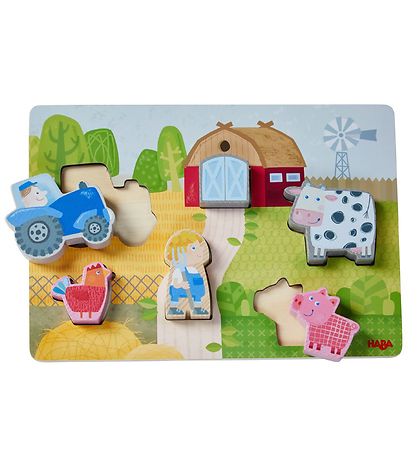 HABA Puzzlespiel - 6 Teile - Holz - Bauernhof