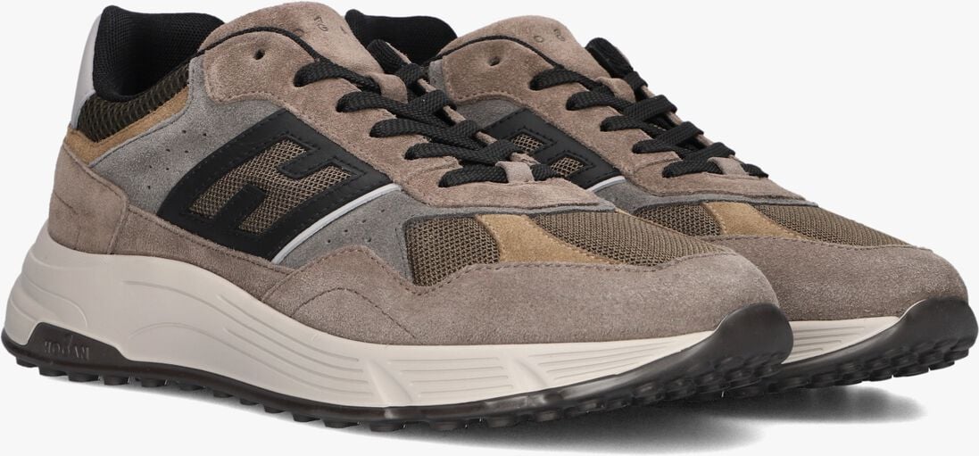 taupe hogan sneakers mesh combi runner