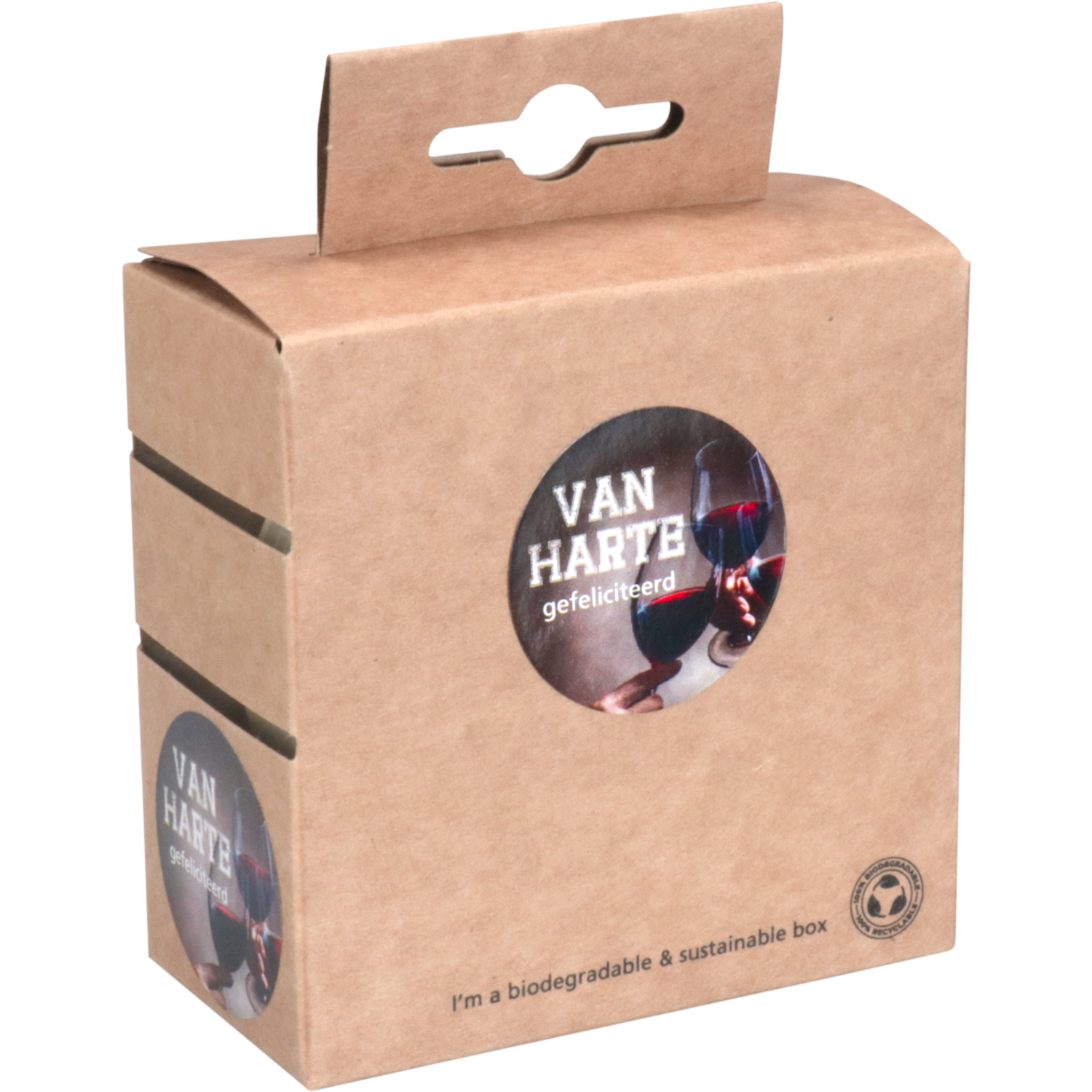 Etiket, Cadeauetiket, papier, Van harte gefeliciteerd, ∅35mm,