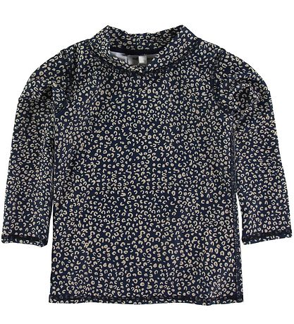 Soft Gallery Bådebluse - UV50+ - Dress Blue m. Leopard