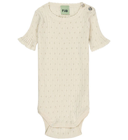 FUB Body k/ä - Rib - Pointelle - Ecru