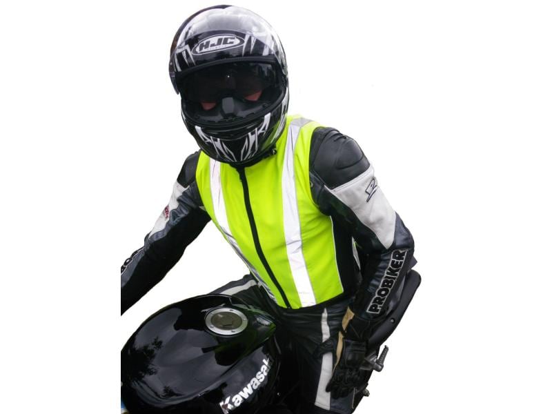 HP Autozubehör Warnweste Biker XL Warnweste mit Reissverschluss und Netzfutter, gelb