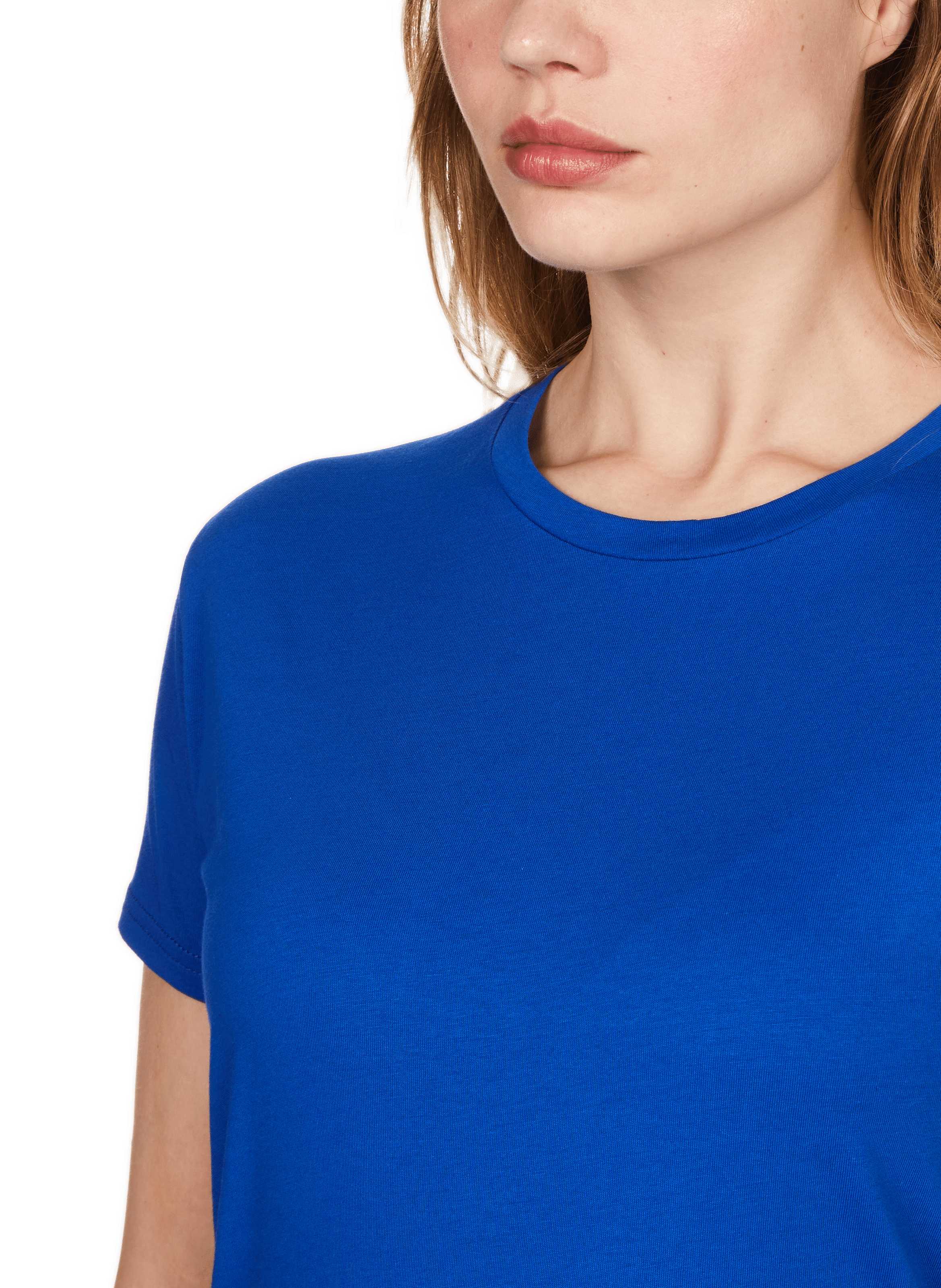 Tee-shirt col rond en coton | Bleu