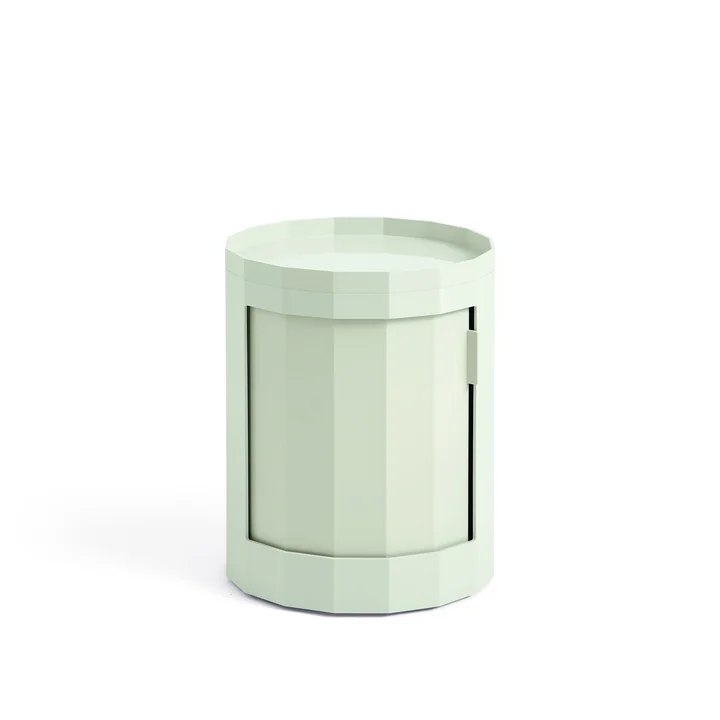 HAY - Facet Cabinet mit Füssen und Rollen, niedrig, soft mint