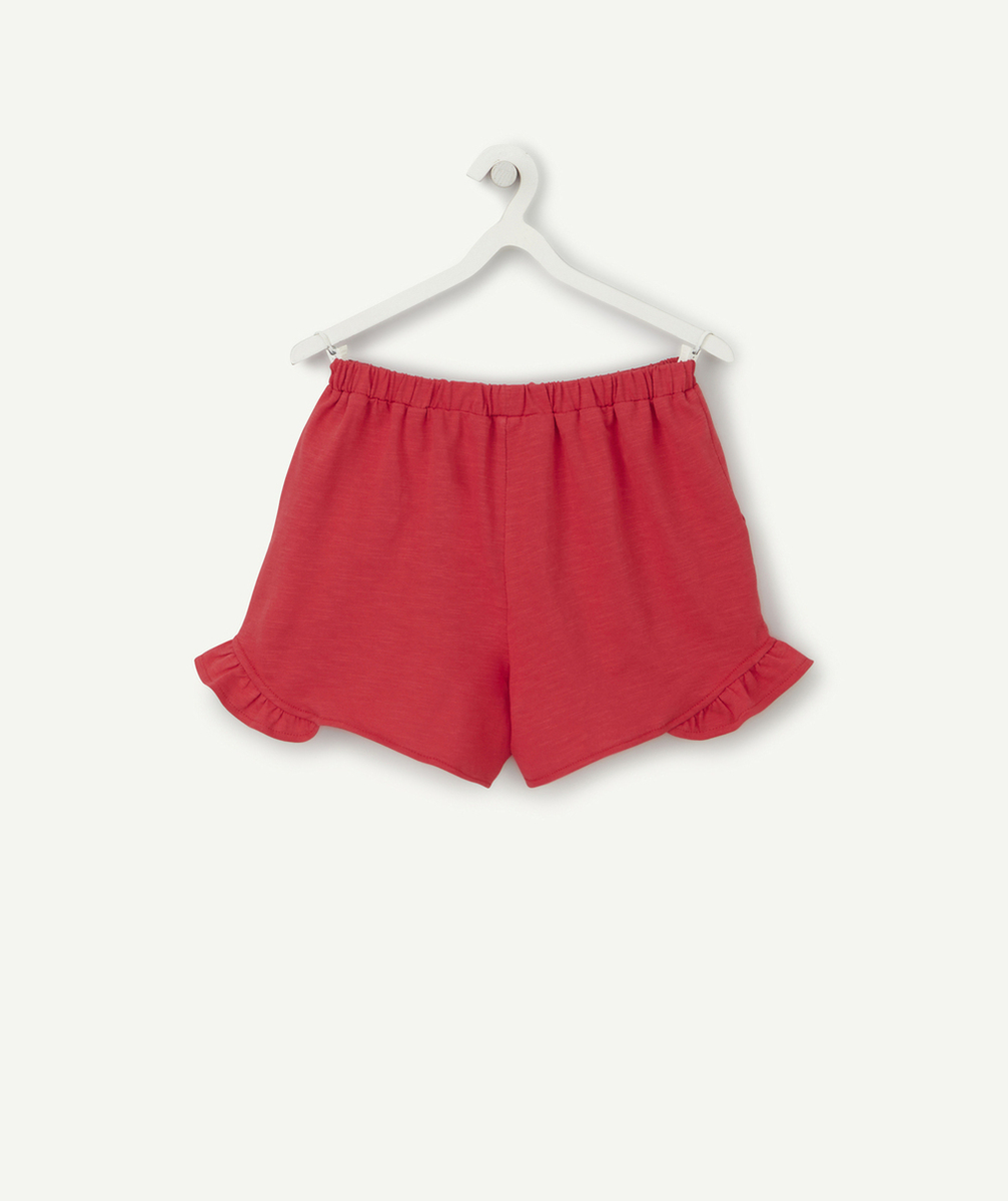 SHORT FILLE EN COTON BIO ROUGE