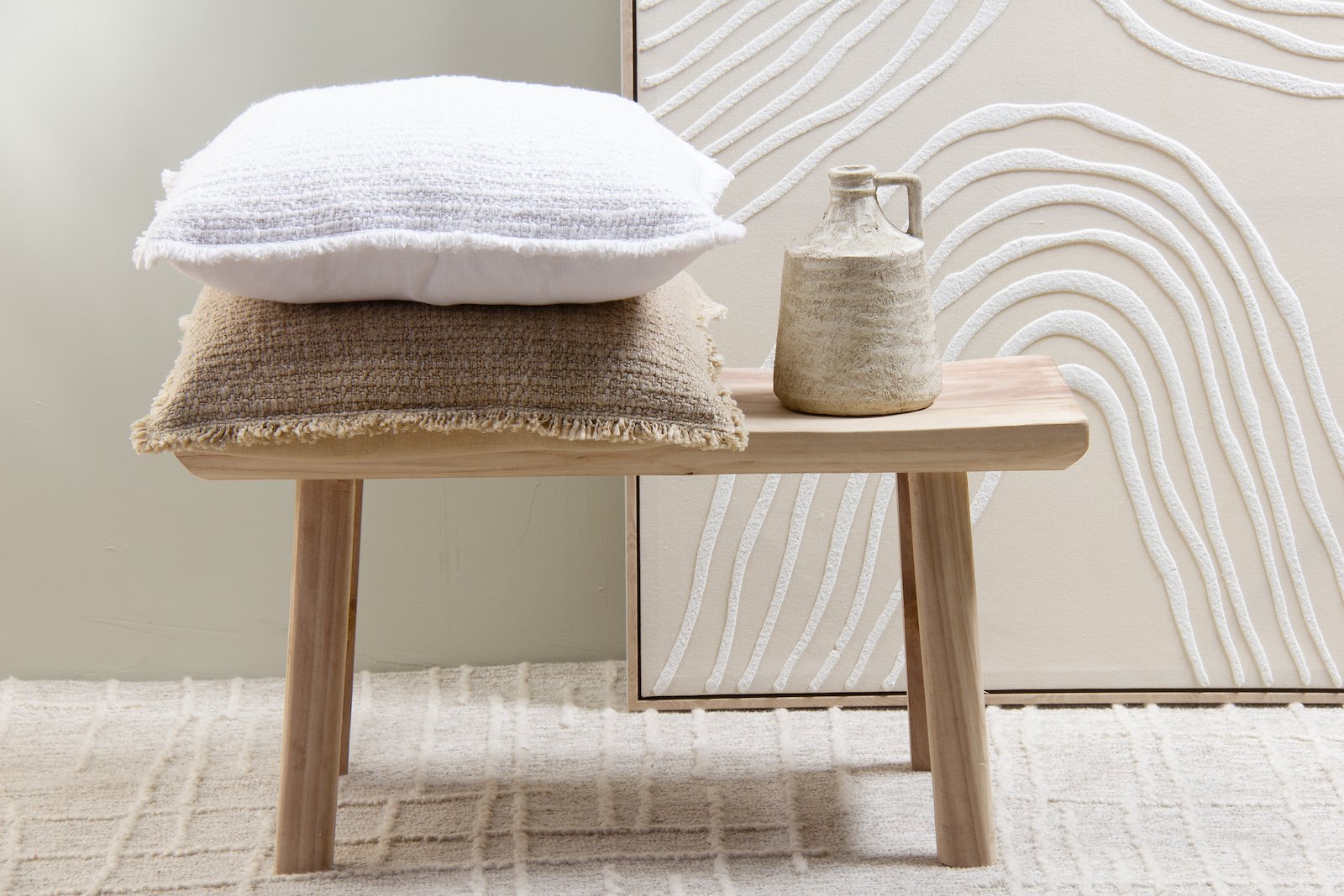 Pauline benk Naturfarget tre H40xL80cm