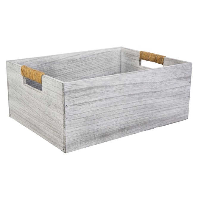 Box mit Griffen - Größe L - grau/braun - ca. 40 x 30 x 16 cm