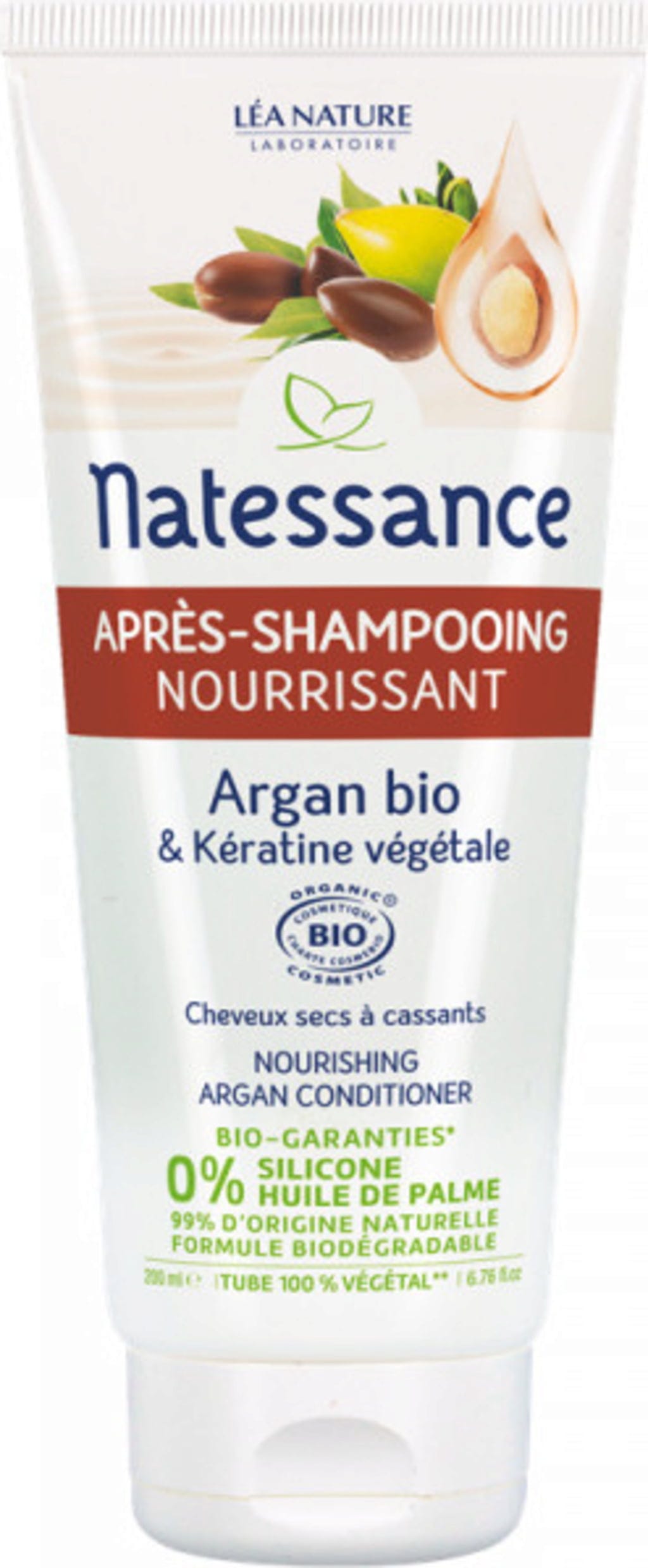 Natessance  Nährende Spülung Argan & Keratin, 200 ml