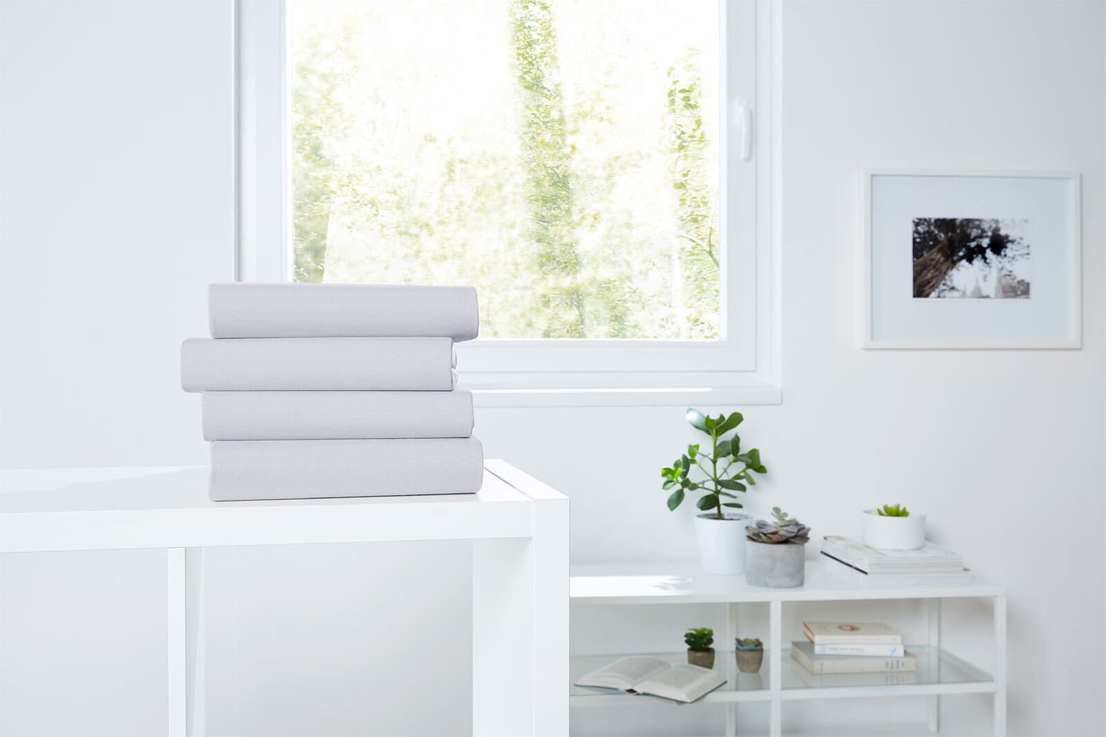 Vario Jersey-Spannbetttuch 90-100 x 200 cm hellgrau