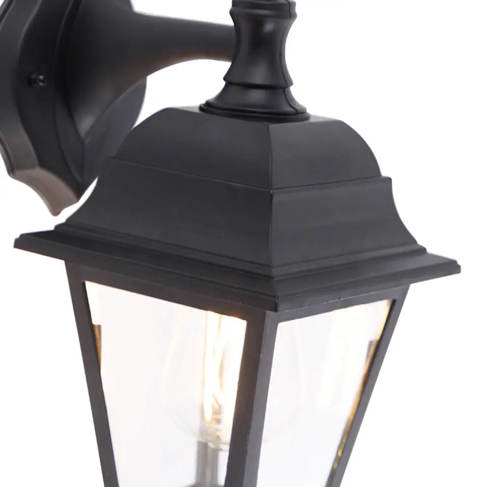 Qazqa wandlampen buiten capital zwart e27