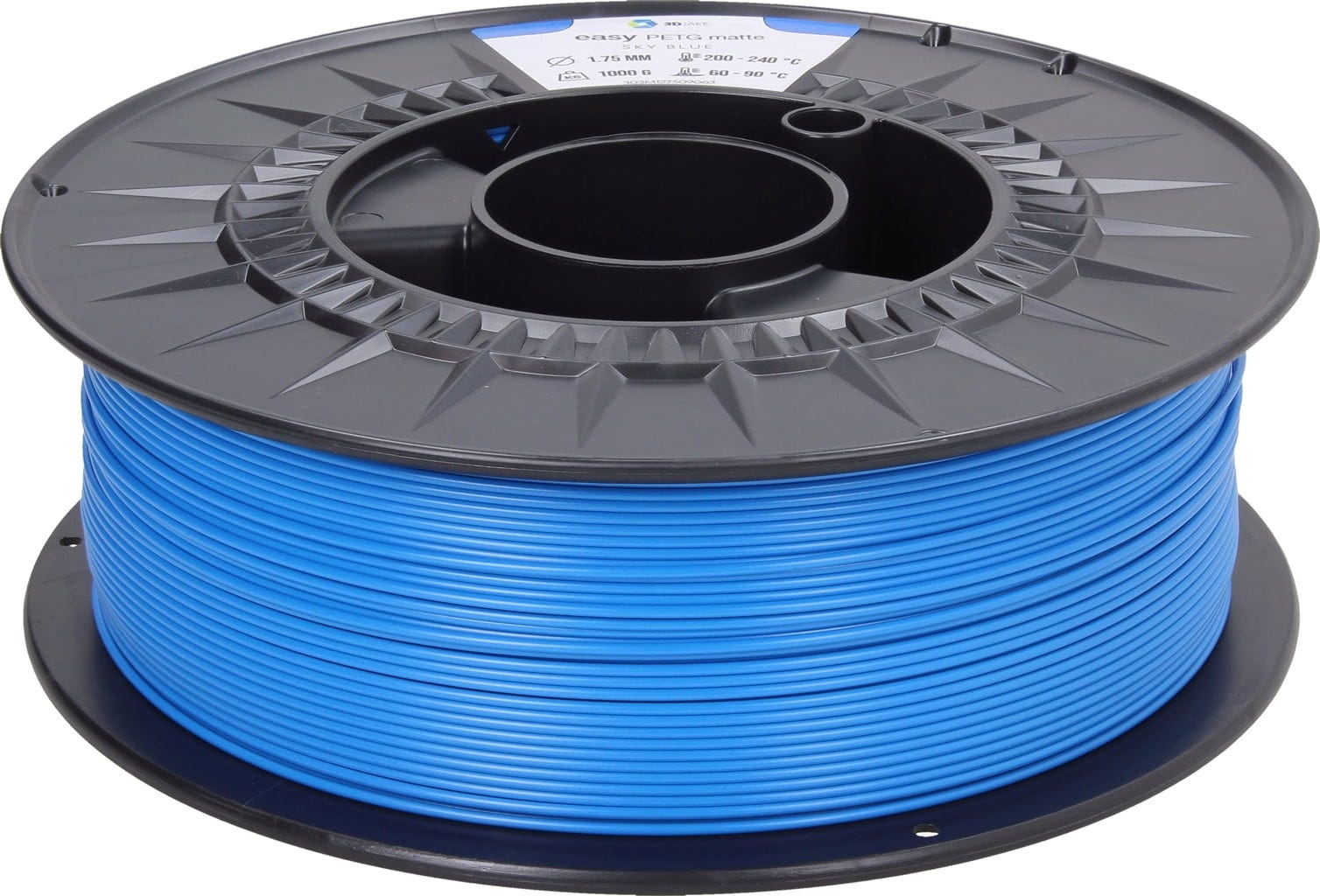 3DJAKE  easyPETG Matte Hellblau, 1,75 mm / 1000 g    Modifiziertes PETG mit mattem Oberflächenfinish in Hellblau