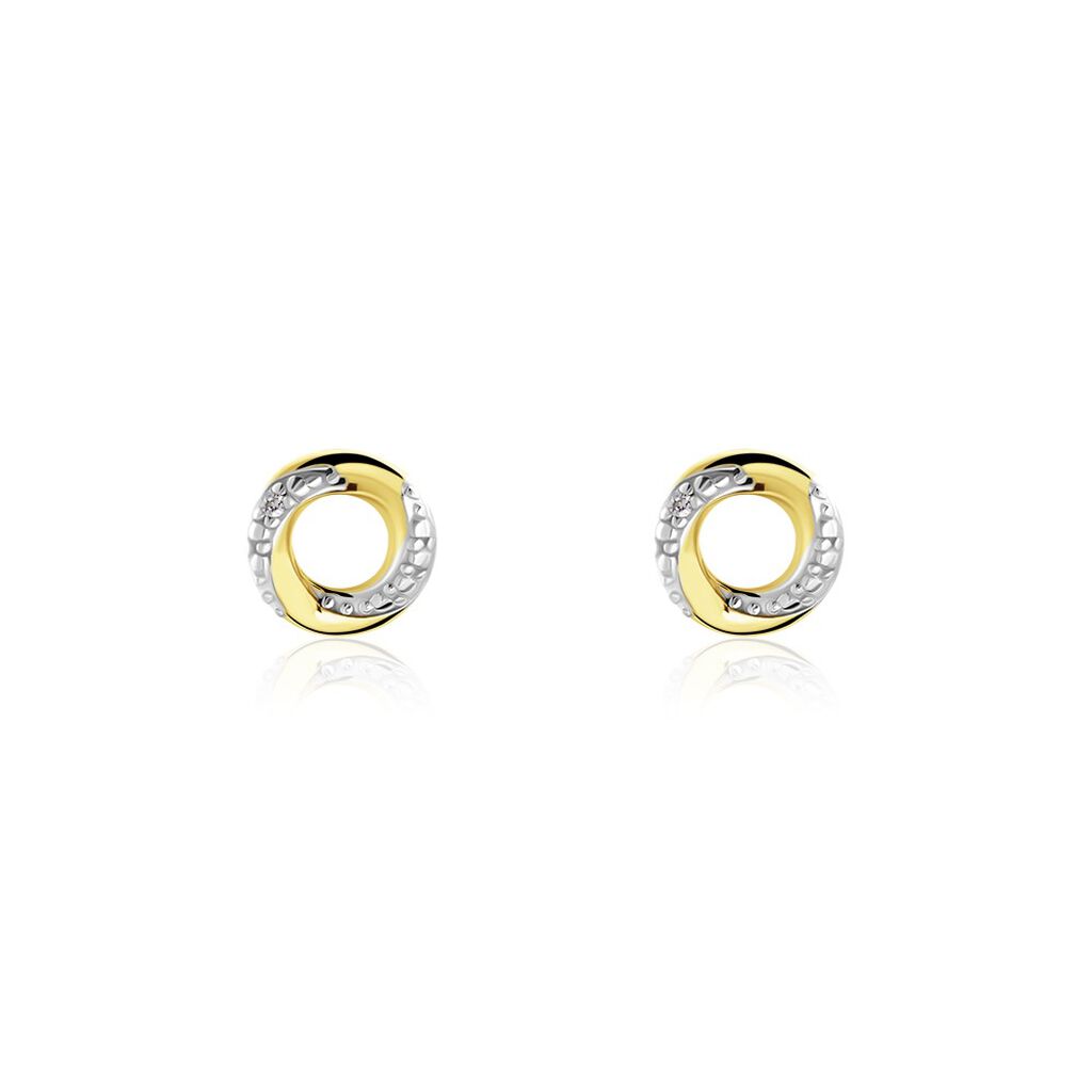 Boucles D'oreilles Puces Or Jaune Pamila Diamants
