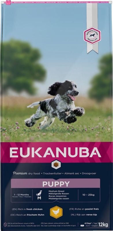 Eukanuba Growing Puppy Medium Breed Kip Hondenvoer 12 kg