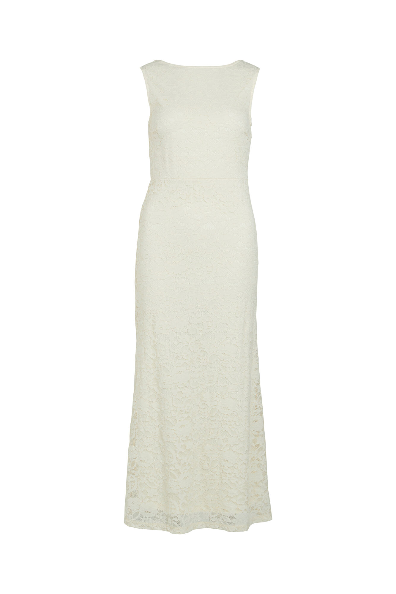 Vestido de renda com corte desbotado - Branco