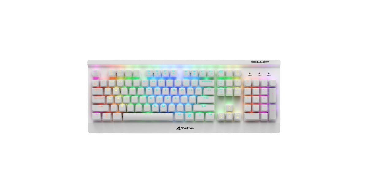 SharkoonSKILLER SGK3, gaming toetsenbord  (Wit, US lay-out, Kailh Blue, RGB leds)