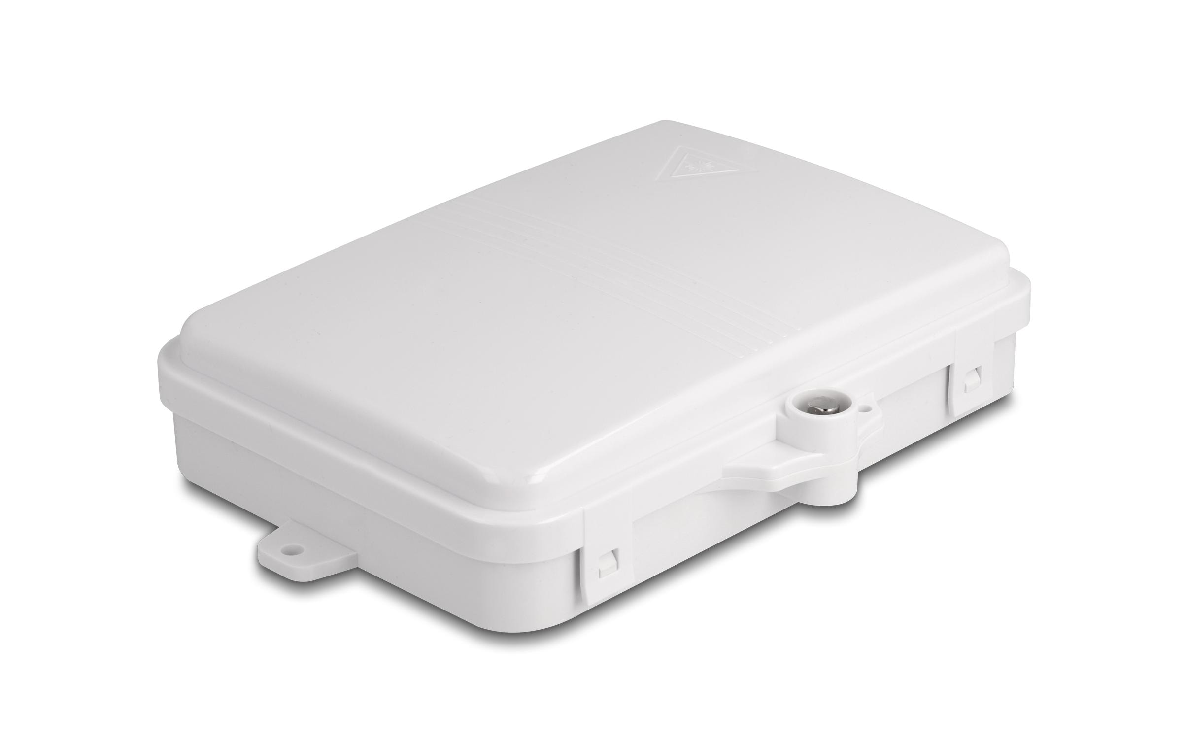 LWL Verteilerbox IP65, 6 Port, WeissDelock LWL Verteilerbox für Innen- und Aussenbereich IP65 wasserfest abschliessbar 6 Port weiss