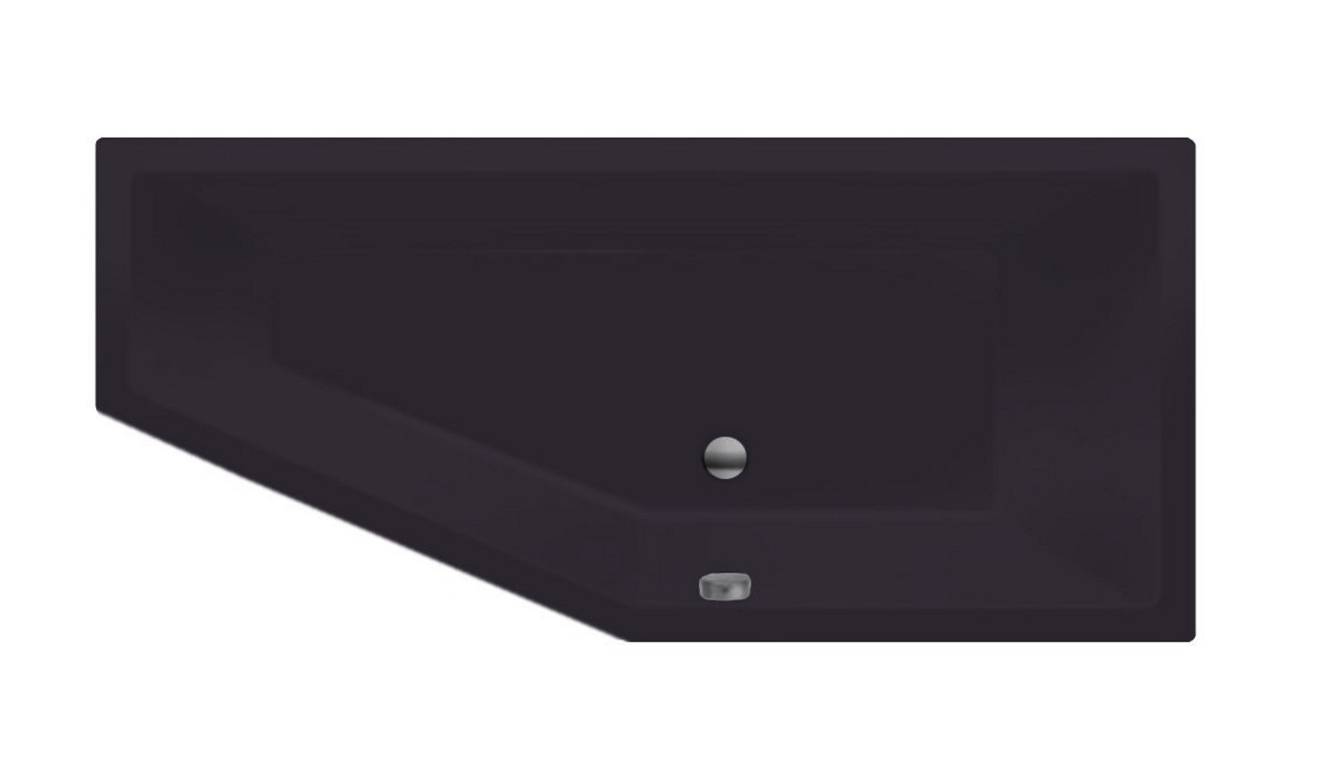 Xenz Society Compact Ligbad 180x80x44cm Rechts Ebony mat zwart