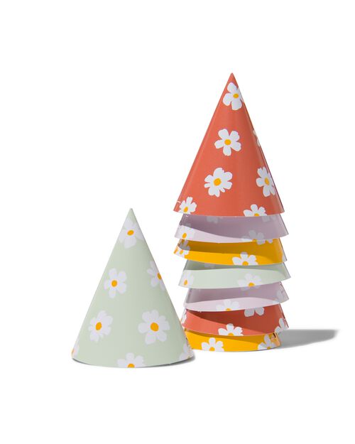 8 chapeaux de fête fleurs