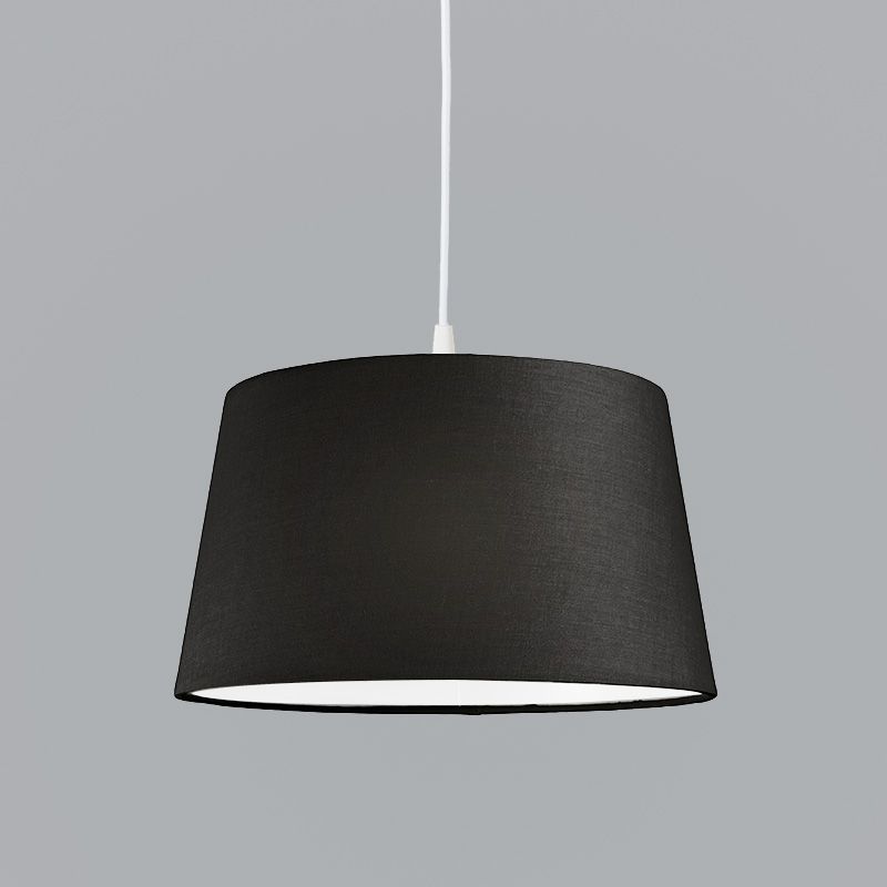Moderne hanglamp wit met zwarte kap 45 cm - Pendel