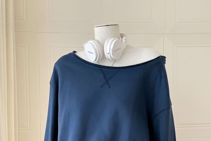 DIYI - Effen sweatshirt met boothals