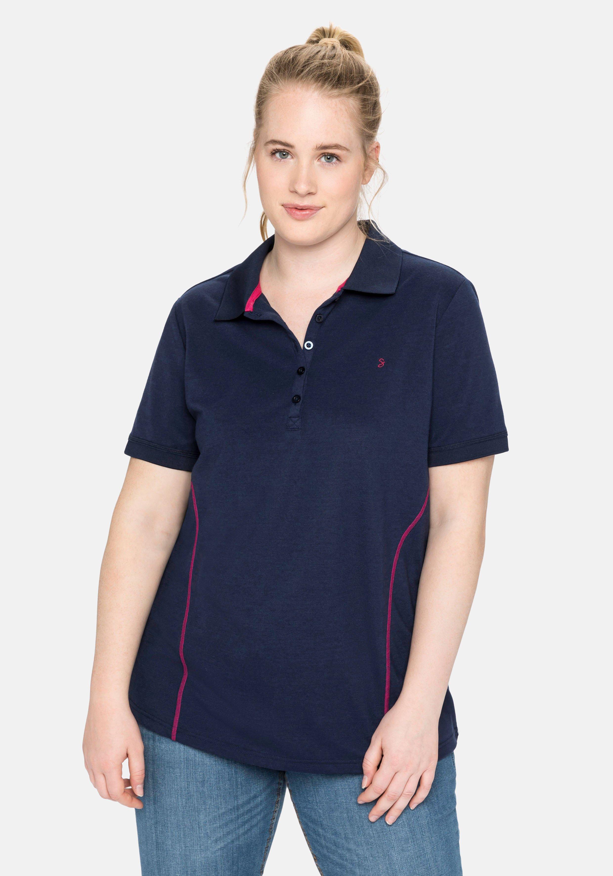 Poloshirt in Piqué-Qualität, mit Teilungsnähten
