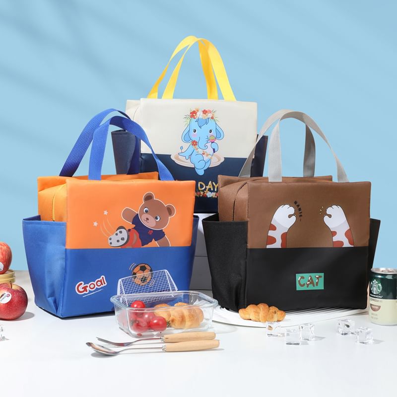School Time - Geïsoleerde lunchtas met dierenpicknickmotief (verschillende ontwerpen)