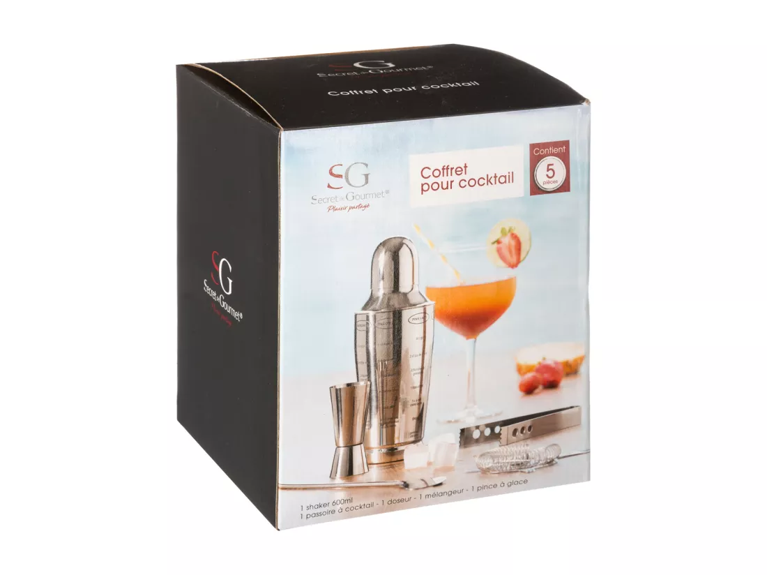 Coffret Cocktail 5 pièces Inox - SECRET DE GOURMET