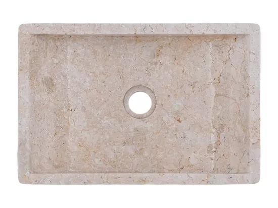 Lavabo 45x30x12 cm marbre crème brillant
