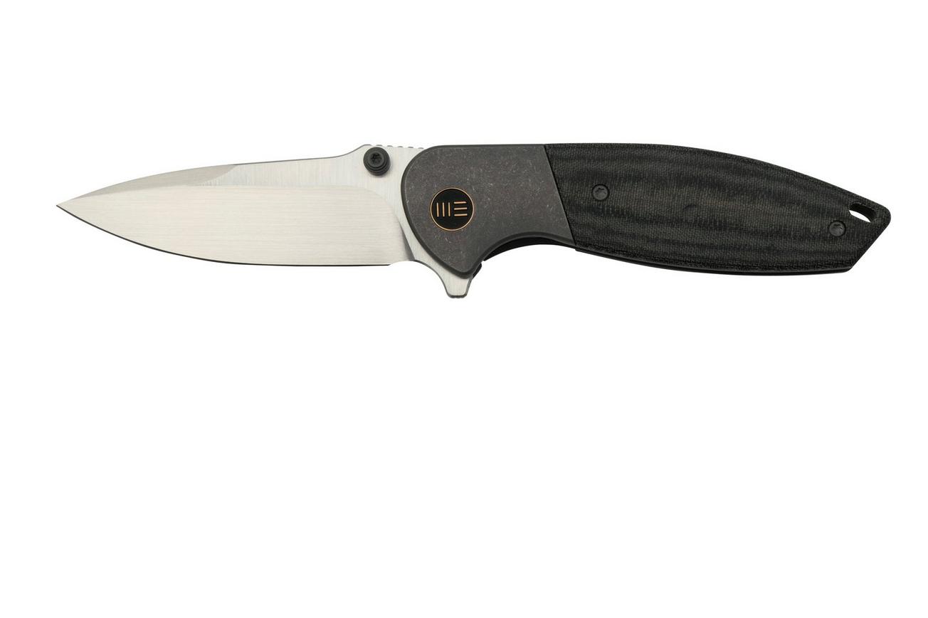 WE Knife Nitro Mini WE22015-3, Grey Titanium, Black Micarta Inlay, CPM 20CV zakmes