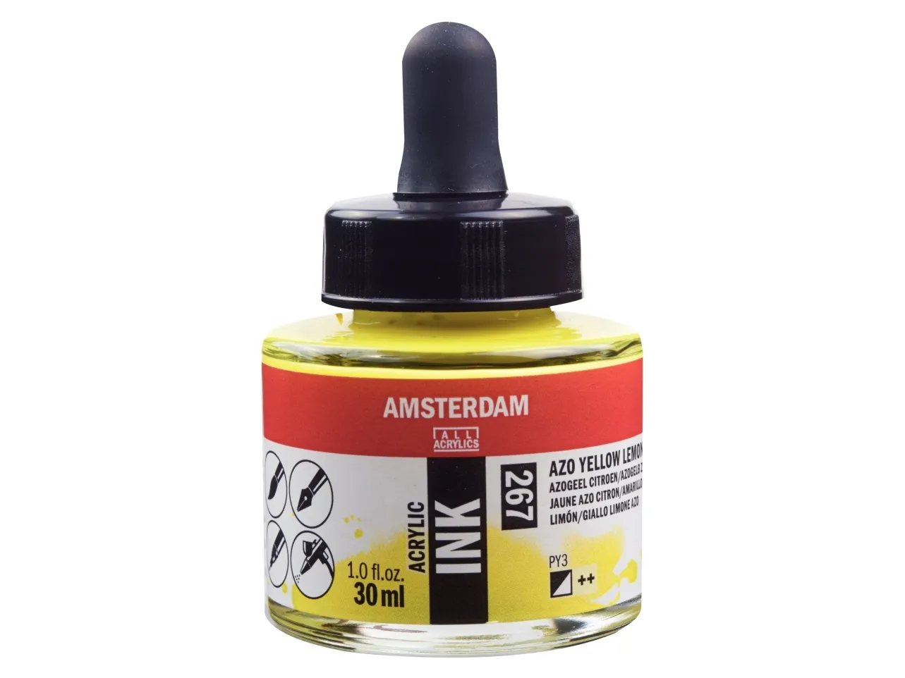 Amsterdam Acrylic Ink Bottle Azo Yellow Lemon 267